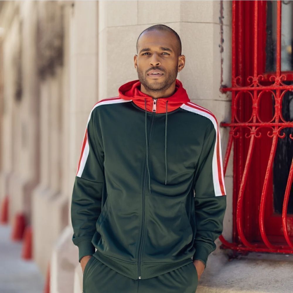 MEN'S MONTIQUE HUNTER 2 PIECE SPORT TRACK SUIT WITH HOOD. JS-30